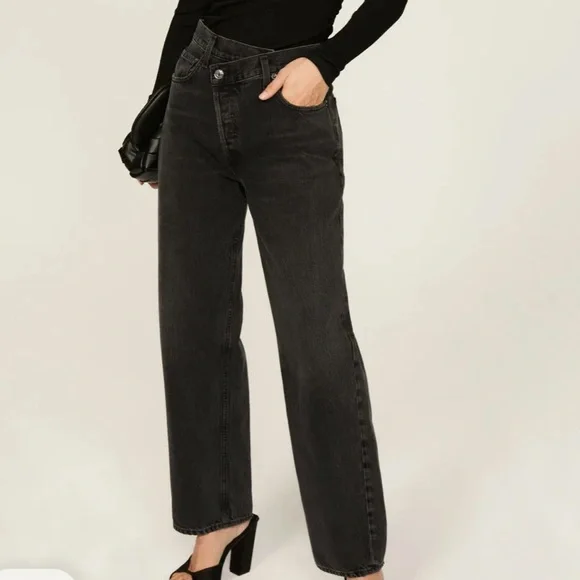 AGOLDE Criss Cross Straight Jeans in Savage Size High-Waisted Jeans Size 25 - Picture 2 of 11